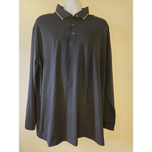 New Nike Tiger Woods Platinum Collection Mens XXL Long Sleeve Polo Shirt Black - Picture 1 of 9